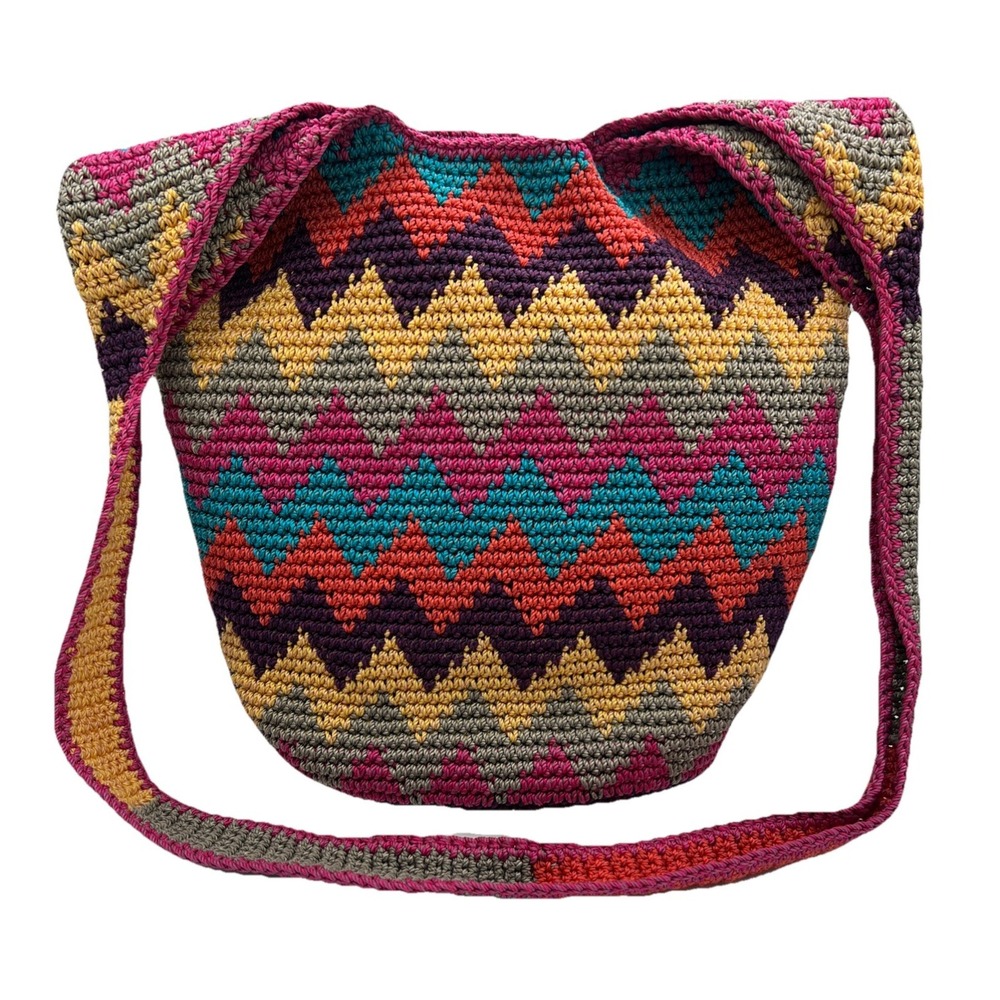 The‎ Sak Crotchet Colorful Woven Boho Hippie Crossbody Hobo Bag